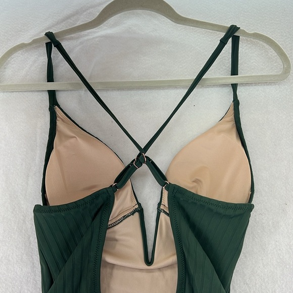 NWOT Shade & Shore One Piece Bikini Swimsuit Green Womens Size M - Picture 5 of 10